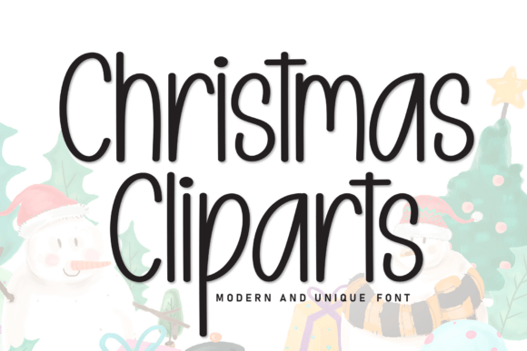 Christmas Cliparts: A Modern Holiday Typeface