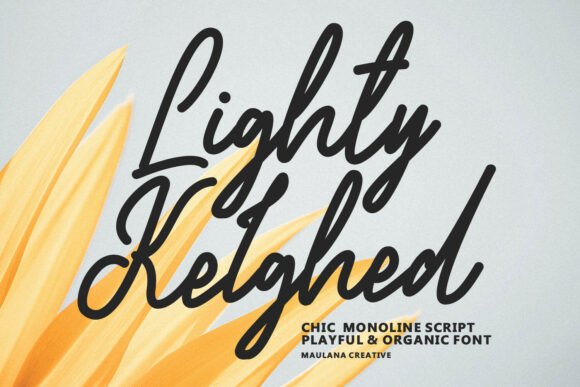 Lighty Kelghed: A Modern Script Font for Web Design